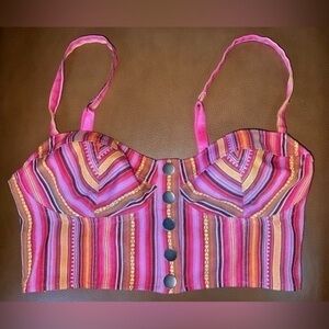 L'Amour by Nanette Lepore Striped Jacquard Bralette